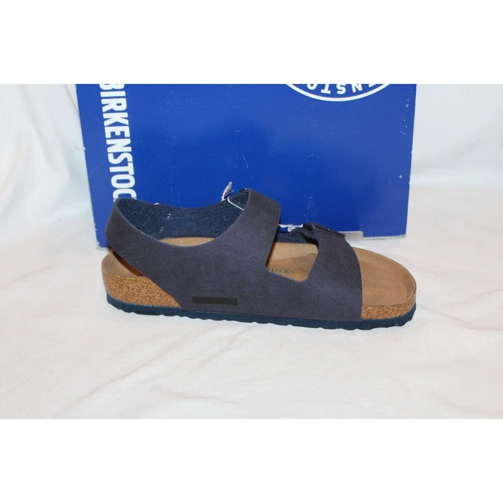 BIRKENSTOCK MEN'S MILANO VEGAN LEATHER INDIGO BLUE EU 42 US 9 REGULAR NIB
